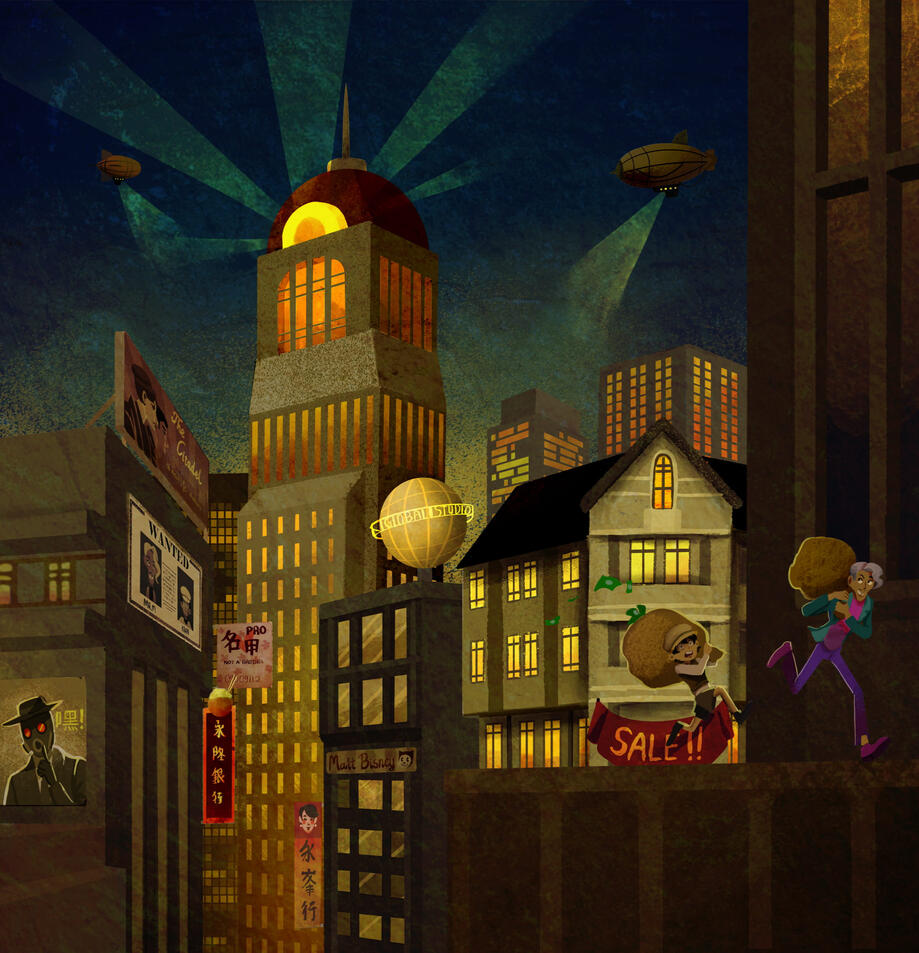 City Chase Scene. Personal Art